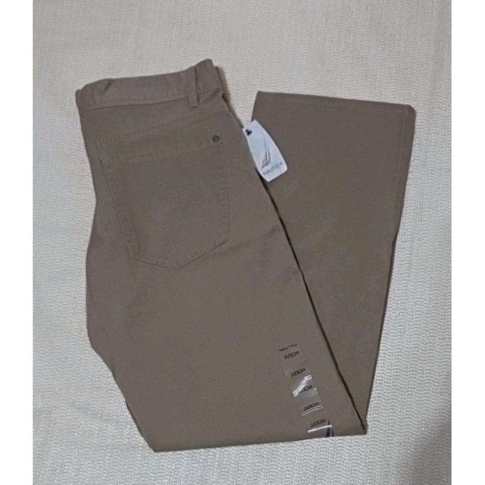 Men's 33×30 Nautica Cotton Chinos Twill Pants Tan NWT